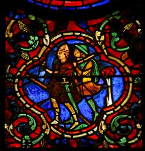 Dos rufianes, escena de la Vida de San Martín, Catedral de Chartres de French School